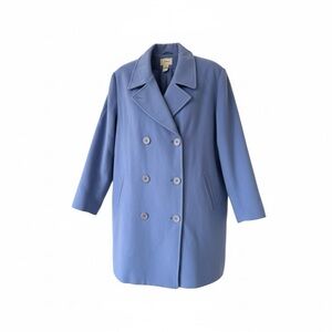 L.L. Bean Vintage Women's Double-Breasted Wool Cashmere Pea Coat Size 3X Blue